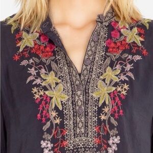 Johnny Was Multicolor Embroidered Blouse